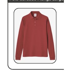 Polo cardado manga larga caballero